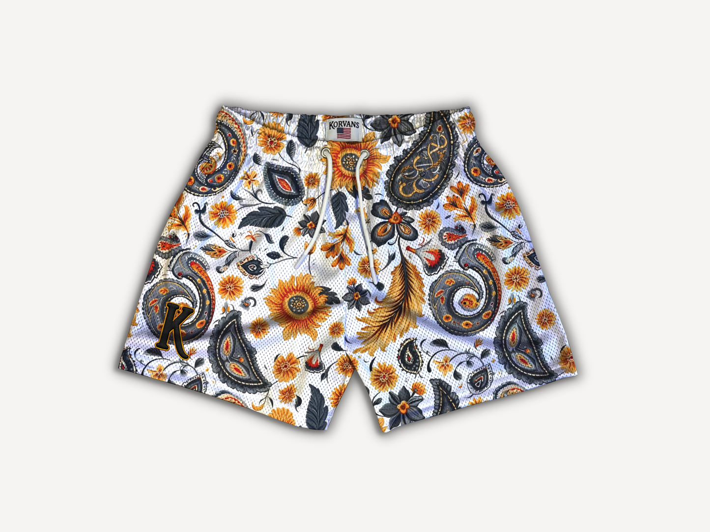 Autumn Paisley Mesh Shorts