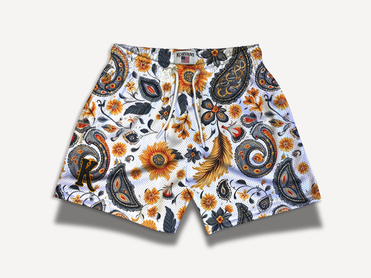 Autumn Paisley Mesh Shorts