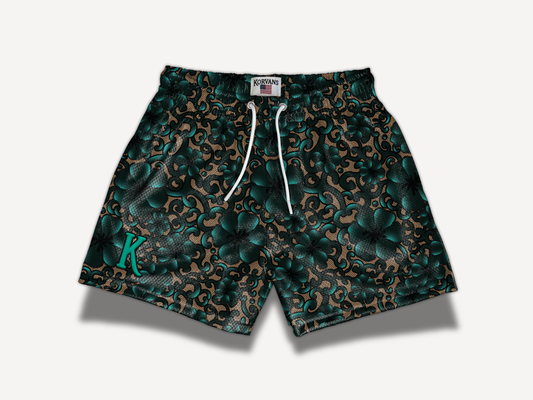 Emerald Bloom Mesh Shorts