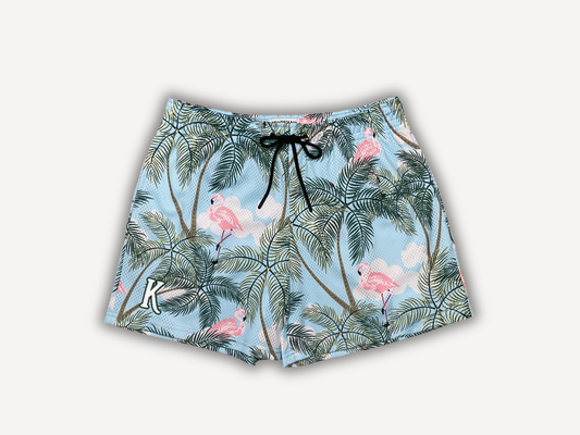 Flamingo Palms Mesh Shorts