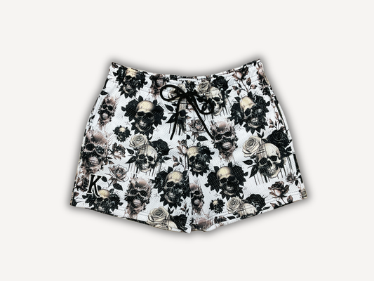 Skull Rose Mesh Shorts